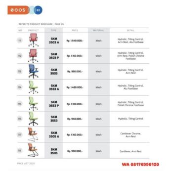 Kursi Kantor Chairman Ecos SKM 3503 A SKM 3503 Р SKM 3503 SKM 3553 А SKM 3553 Р SKM 3553 SKM 3505 A SKM 3505