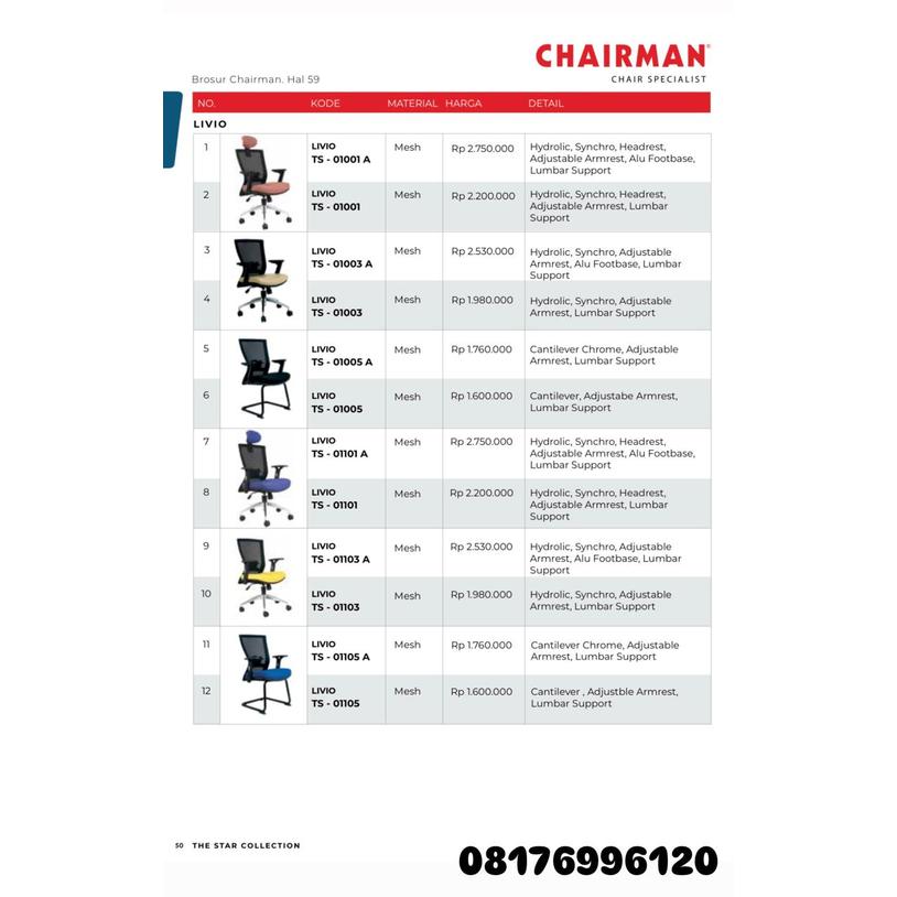 Kursi Kantor Chairman LIVIO TS 01001 A 01001 01003 A 01003 01005 A 01005 01101 A 01101 01103 A 01103 01105 A 01105