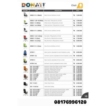 Kursi Kantor Donati DIEGO V1- C (Black) 1 LW- W 1 C 1 AL V1- C (White) 1 LG- G 1 C 1 AL V1- C (Grey) DITOR 1 1 AL 2 2 AL D0- 10 AL HDT 10 AL TC 10 HDT 10 TC DO- 11 AL HDT 11 AL TC 11 HDT 11 TC 11 UA C 11 UA Cot DO- 10 P AL HDT 10 P AL TC 10 P HDT 10 P TC