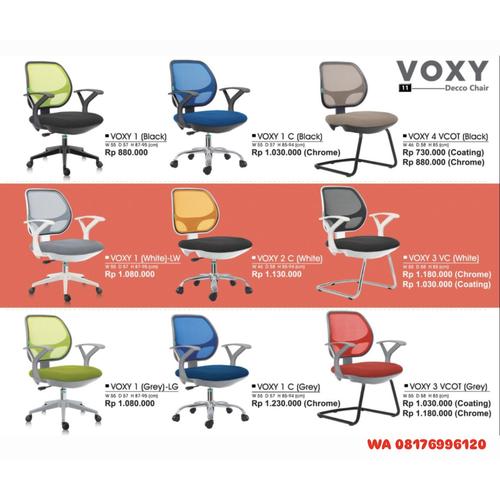 Kursi Kantor Donati Decco VOXY 1 (Black) VOXY 1 C (Black) VOXY 4 VCOT (Black) VOXY 1 (White)-LW VOXY 2 C (White) VOXY 3 VC (White) VOXY 1 (Grey)-LG VOXY 1 C (Grey) VOXY 3 VCOT (Grey)