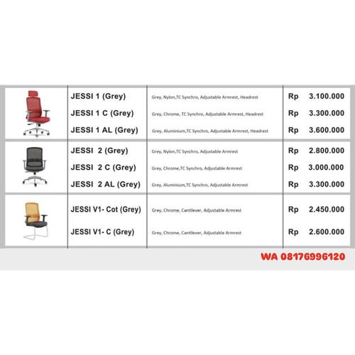 Kursi Kantor Donati JESSI 1 C AL (Grey), 2 C AL (Grey), V1 - Cot (Grey), V1 - C (Grey)