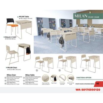 Kursi Kantor Donati MILAN Chair & MILAN Table 1 2 3