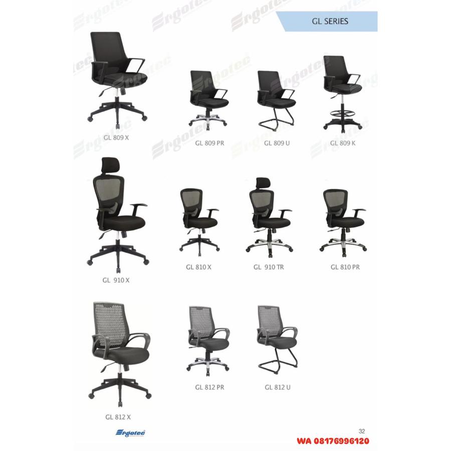 Kursi Kantor Ergotec GL 809 X GL 809 PR GL 809 U GL 809 K GL 910 X GL 810 X GL 910 TR GL 810 PR GL 812 X GL 812 PR GL 812 U