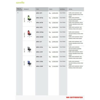 Kursi Kantor Savello EPIC HT1 HT1A HT1P HTO HTOA HTOP LT1 LT1A LT1P LTO LTOA LTOP