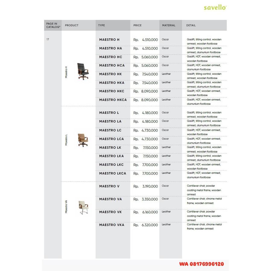 Kursi Kantor Savello MAESTRO H HA HC HCA HK HKA HKC HKCA L LA LC LCA LK LKA LKC LKCA V VA VK VKA