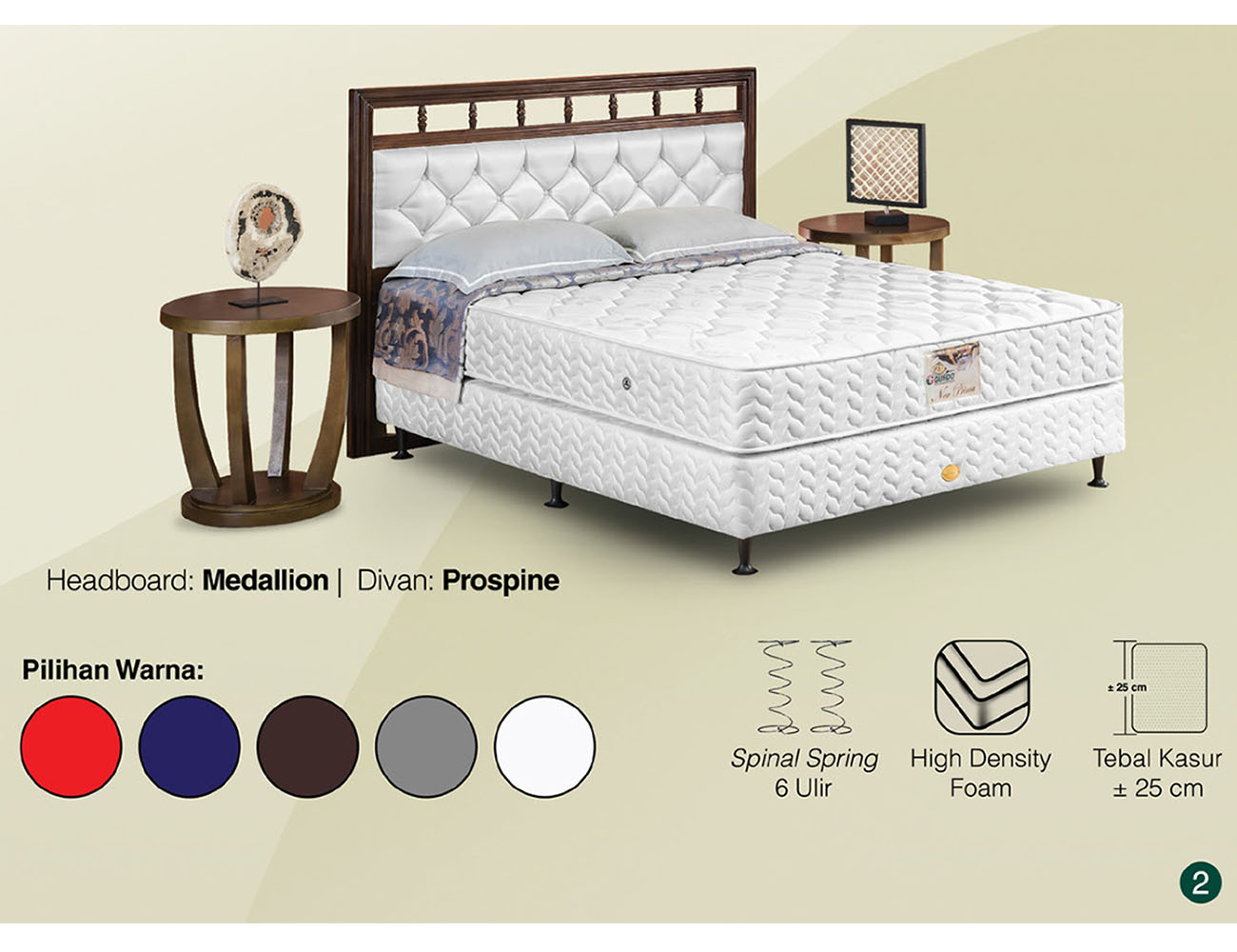 Springbed Guhdo New Prima Prospine Style - Medallion