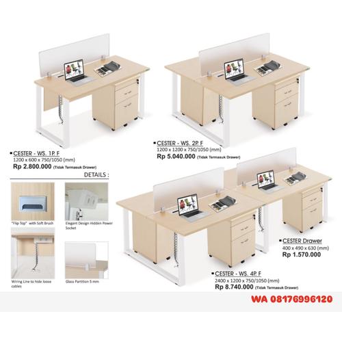 Penyekat Meja Kantor Donati Decco CESTER - WS. 1P. F CESTER - WS. 2P. F CESTER - WS. 4P. F CESTER Drawer